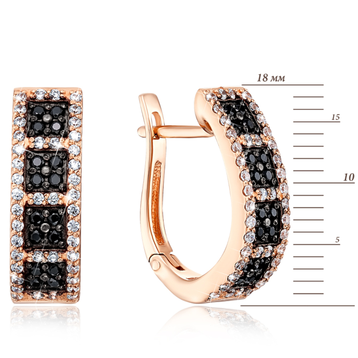 Золотые серьги с фианитами. Артикул 21786/01/1/440