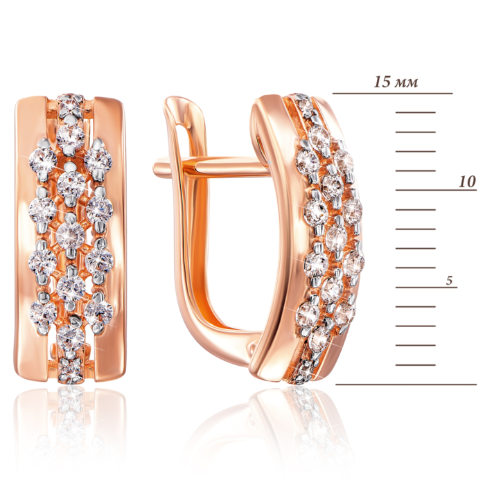 Золотые серьги с фианитами. Артикул 21865/01/1/79