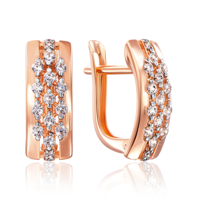 Золотые серьги с фианитами. Артикул 21865/01/1/79