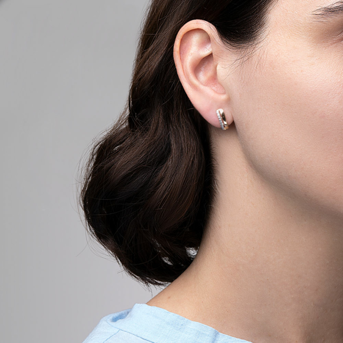 Золотые серьги с фианитами. Артикул 21885/01/1/13