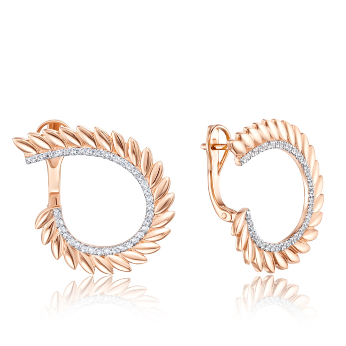 Золотые серьги с фианитами. Артикул 22187/01/1/13