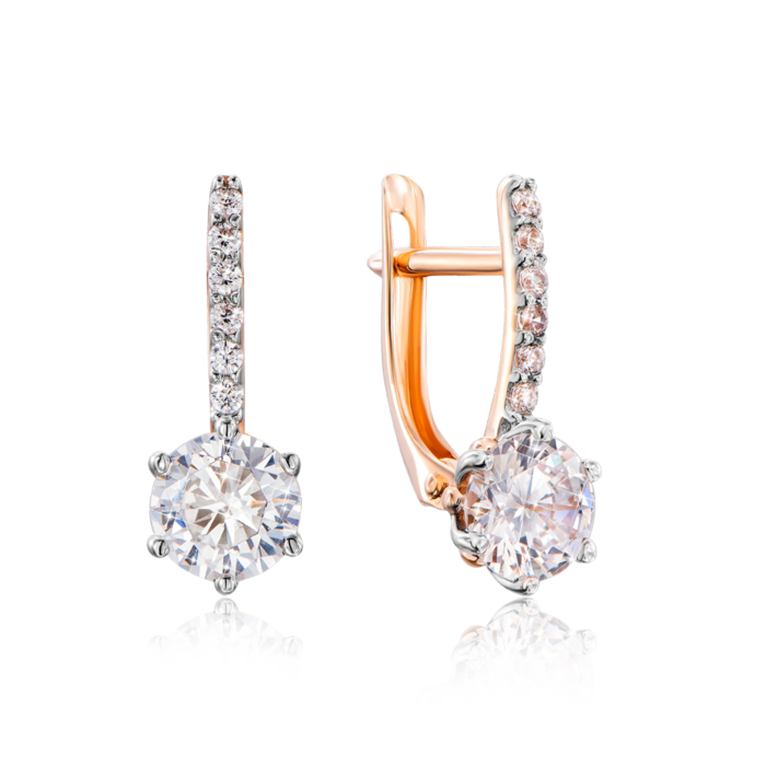 Золоті сережки з фіанітами. Артикул 22260/01/1/2915