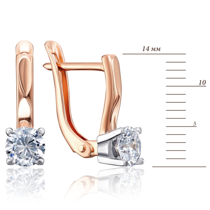 Золоті сережки з фіанітами. Артикул 22269/01/1/22