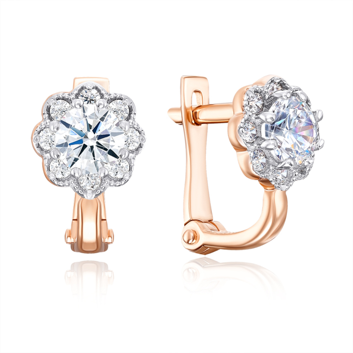 Золотые серьги с фианитами. Артикул 22271/01/1/54