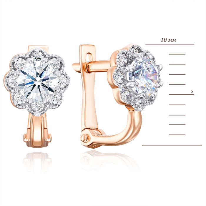 Золотые серьги с фианитами. Артикул 22271/01/1/54