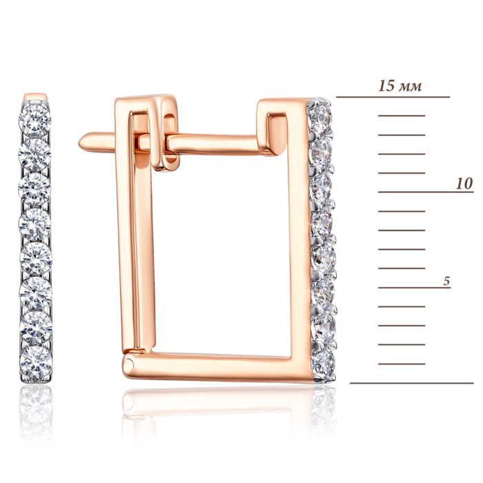 Золотые серьги с фианитами. Артикул 22277/01/1/46