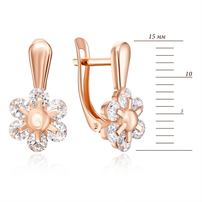 Золотые серьги с фианитами. Артикул 22278/01/0/171