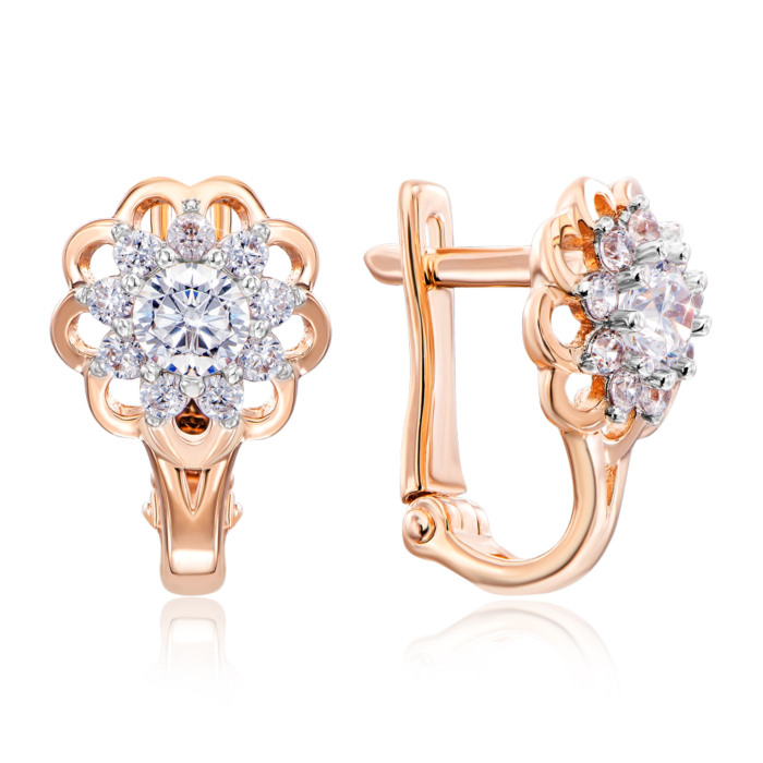 Золотые серьги с фианитами. Артикул 22279/01/1/176