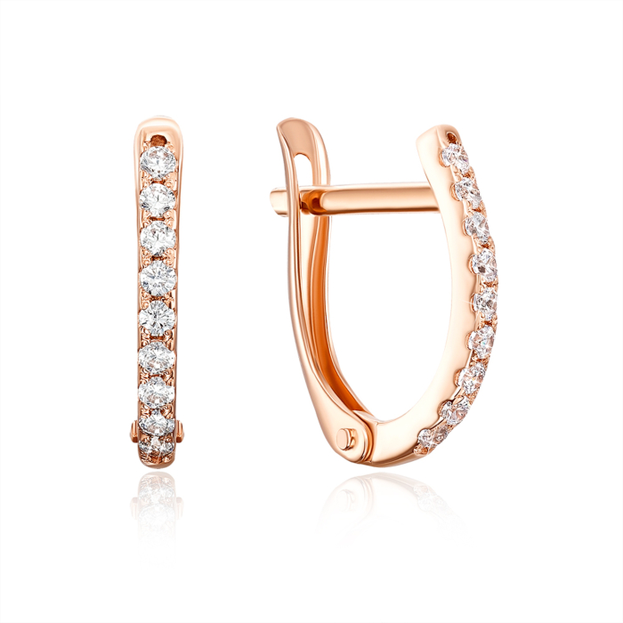 Золотые серьги с фианитами. Артикул 22309/01/0/3