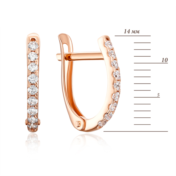 Золотые серьги с фианитами. Артикул 22309/01/0/3