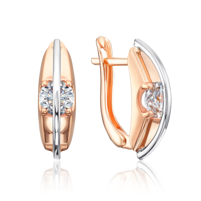 Золотые серьги с фианитами. Артикул 22310/01/1/22