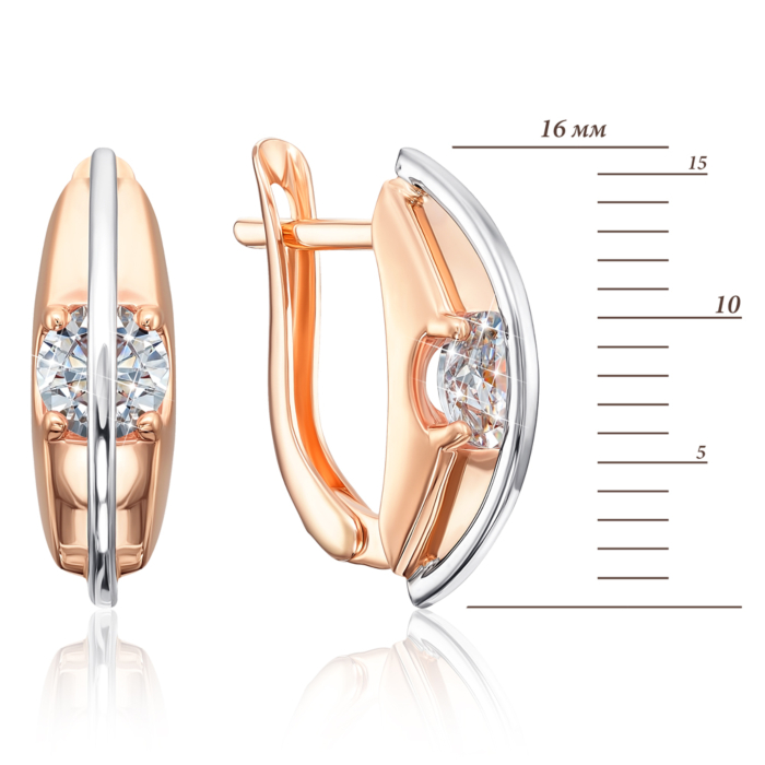 Золотые серьги с фианитами. Артикул 22310/01/1/22