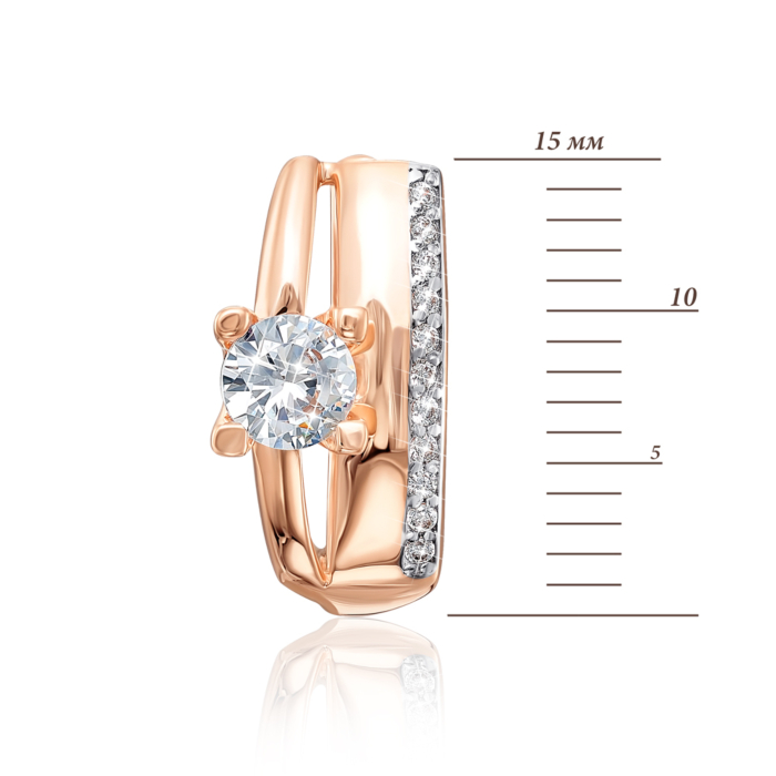 Золотые серьги с фианитами. Артикул 22313/01/1/145