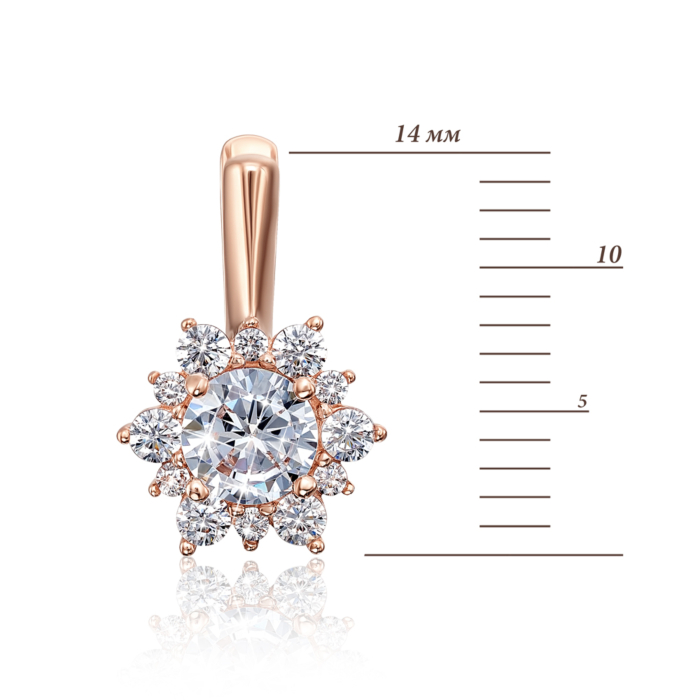 Золотые серьги с фианитами. Артикул 22314/01/0/3018