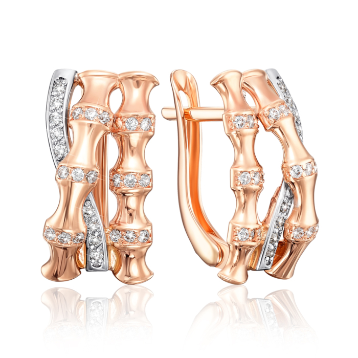 Золоті сережки з фіанітами. Артикул 22316/01/1/1