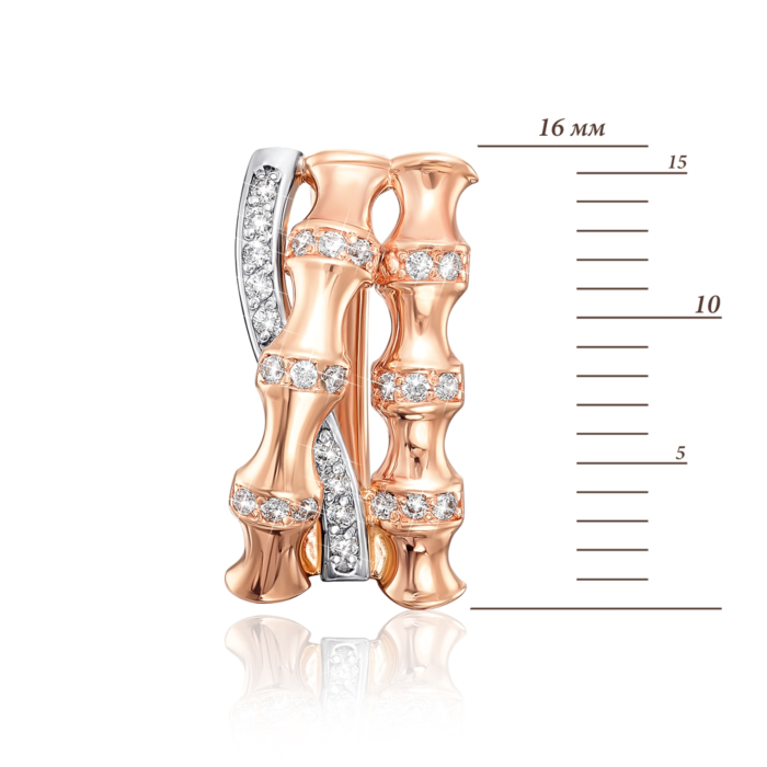 Золоті сережки з фіанітами. Артикул 22316/01/1/1