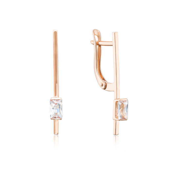 Золотые серьги с фианитами. Артикул 22334/01/0/3079