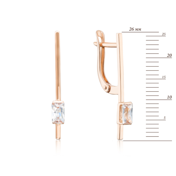 Золотые серьги с фианитами. Артикул 22334/01/0/3079