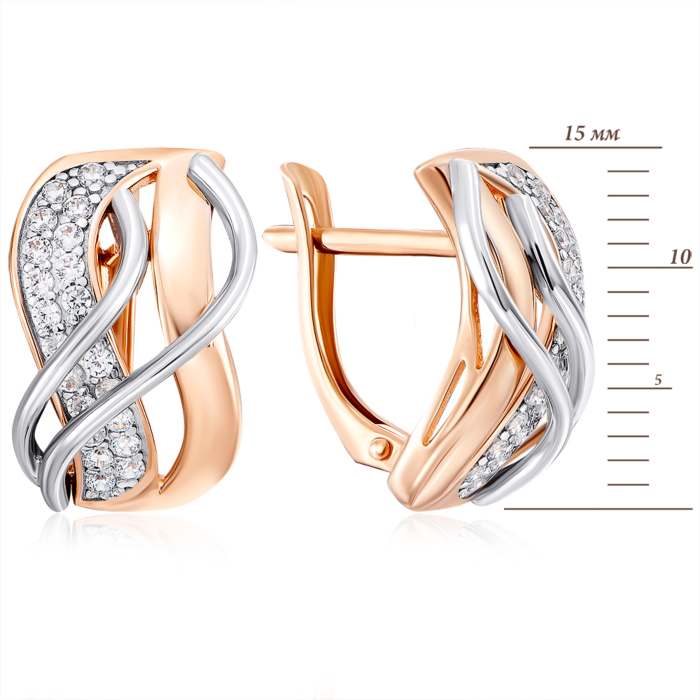 Золотые серьги с фианитами. Артикул 22423/01/1/13