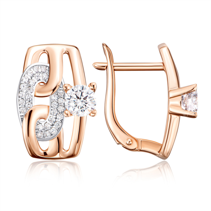 Золотые серьги с фианитами. Артикул 22426/01/1/1903