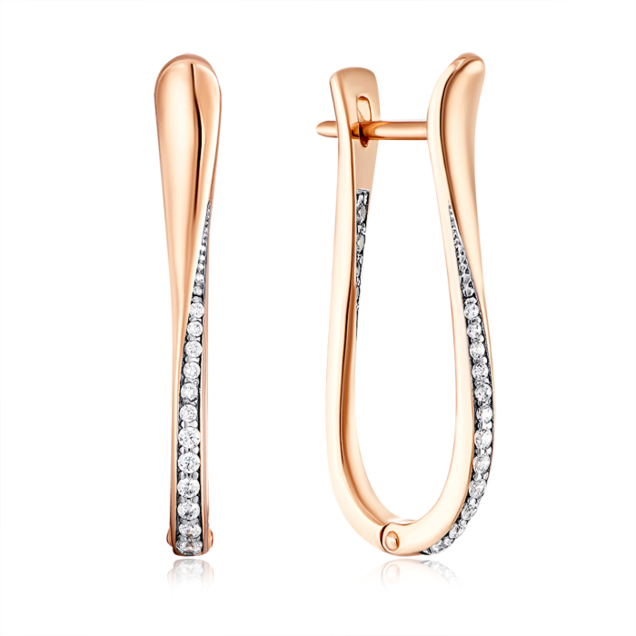 Золоті сережки з фіанітами. Артикул 22516/01/1/2117