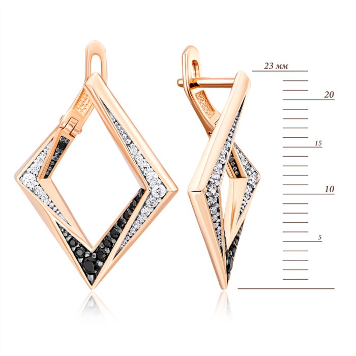 Золоті сережки з фіанітами. Артикул 22561/01/1/3446