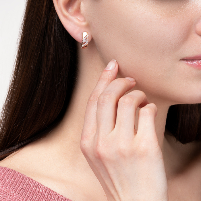 Золоті сережки з фіанітами. Артикул 22592/01/1/1