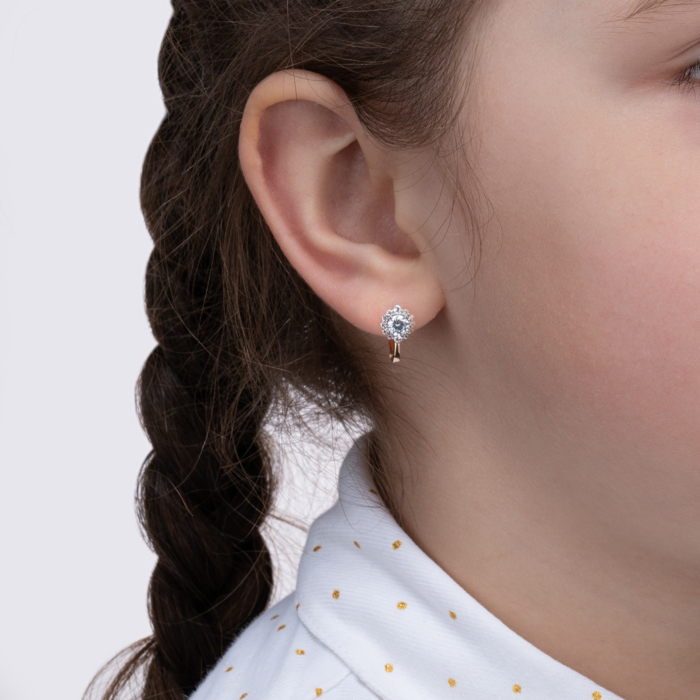 Золоті сережки з фіанітами. Артикул 22603/01/1/179