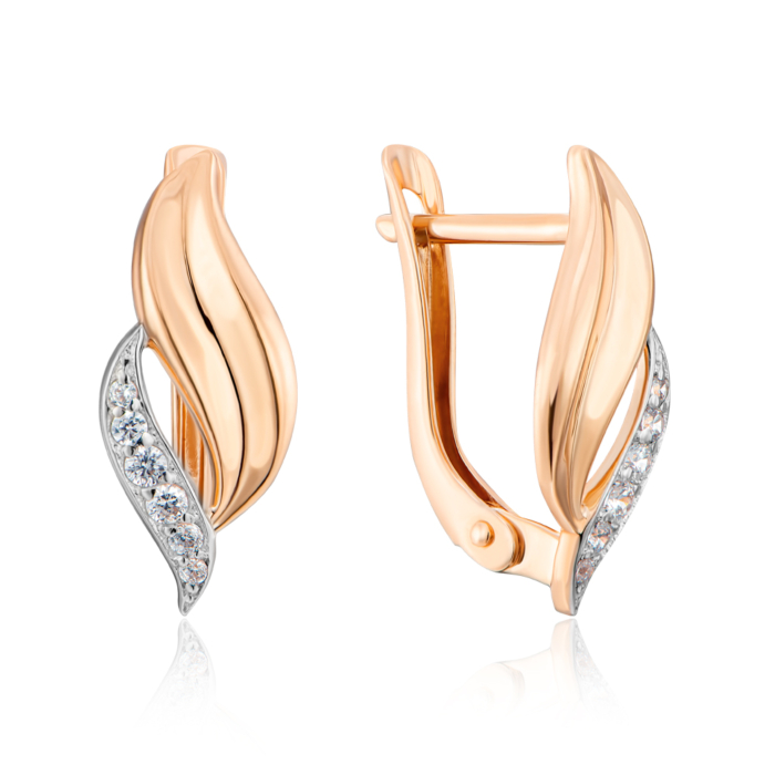 Золотые серьги с фианитами. Артикул 22613/01/1/75