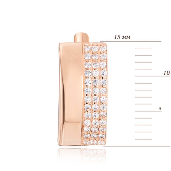 Золоті сережки з фіанітами. Артикул 22656/01/0/1