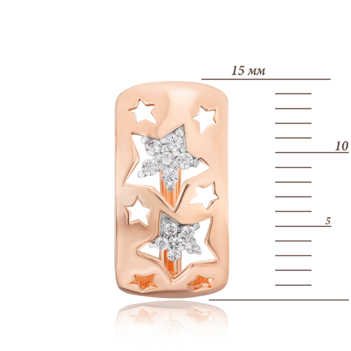 Золотые серьги с фианитами. Артикул 22658/01/1/1081