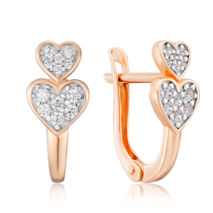 Золотые серьги с фианитами. Артикул 22662/01/1/79