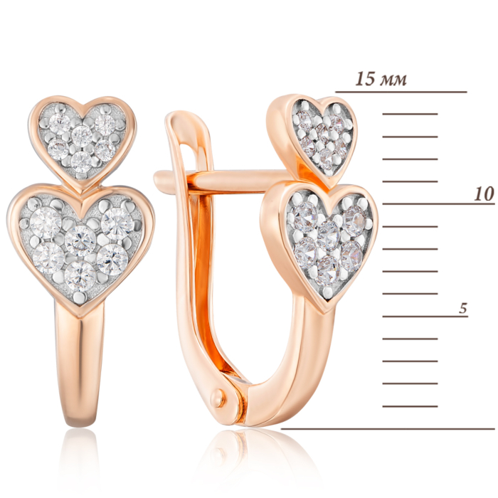 Золотые серьги с фианитами. Артикул 22662/01/1/79