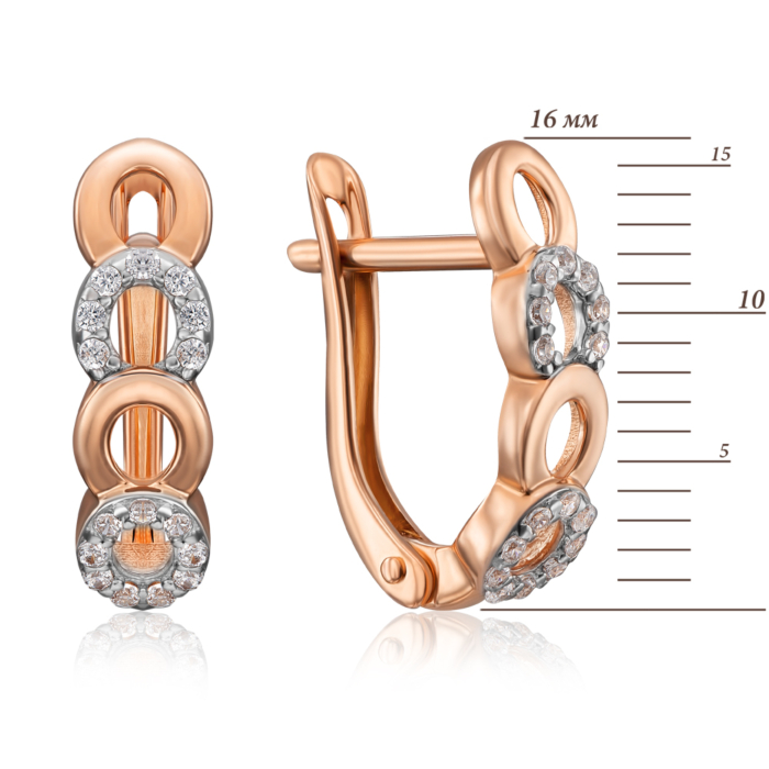 Золотые серьги с фианитами. Артикул 22690/01/1/1