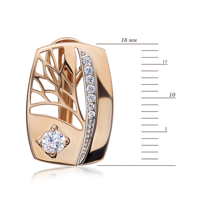 Золотые серьги с фианитами. Артикул 22718/01/1/39