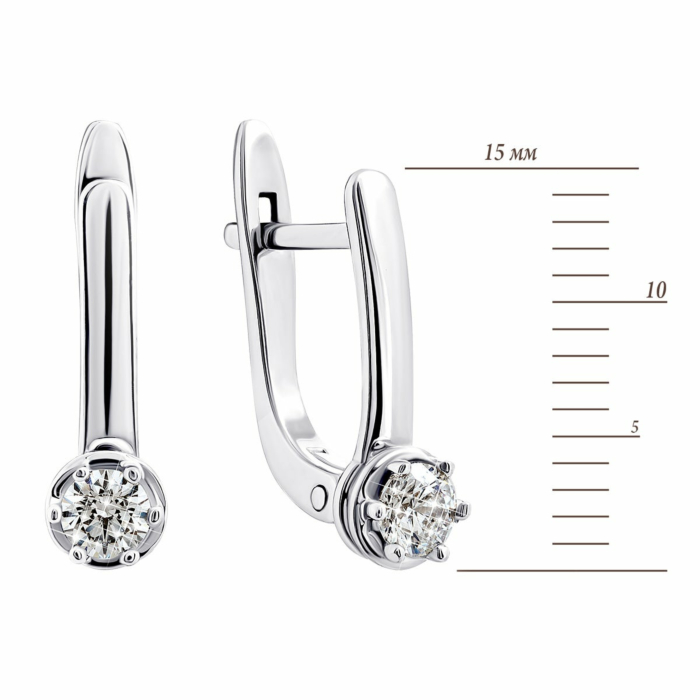 Золоті сережки з фіанітами Royal Zirconia Артикул UG5С4095/1 Royal