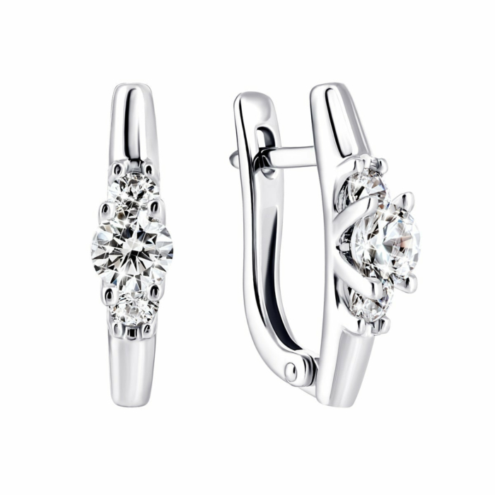 Золотые серьги с фианитами Royal Zirconia.Артикул UG5С4194/1 Royal