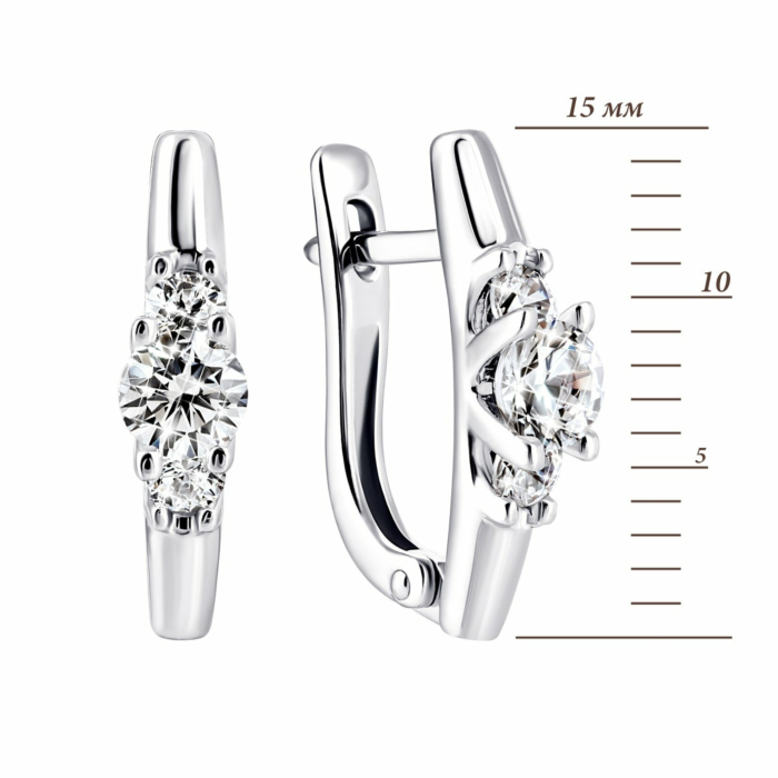 Золотые серьги с фианитами Royal Zirconia.Артикул UG5С4194/1 Royal