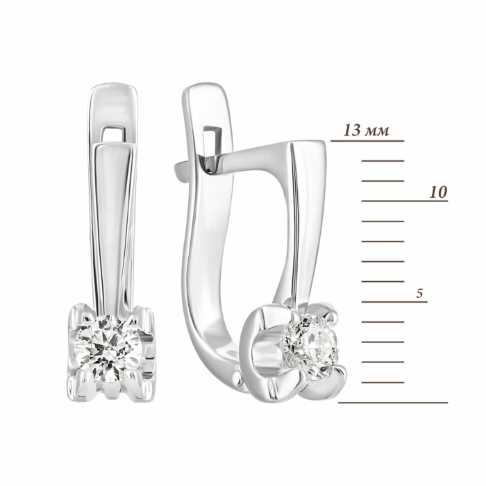 Золоті сережки з фіанітами Royal Zirconia.Артикул UG5С4221/1Royal