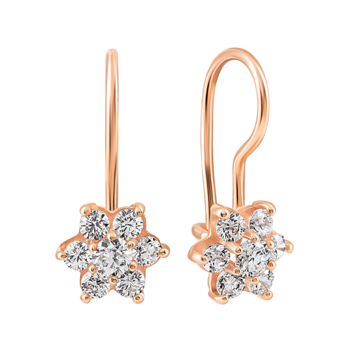 Золоті сережки з фіанітами. Артикул UG5С0331