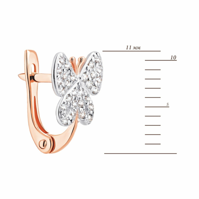 Золотые серьги с фианитами. Артикул UG5С0432