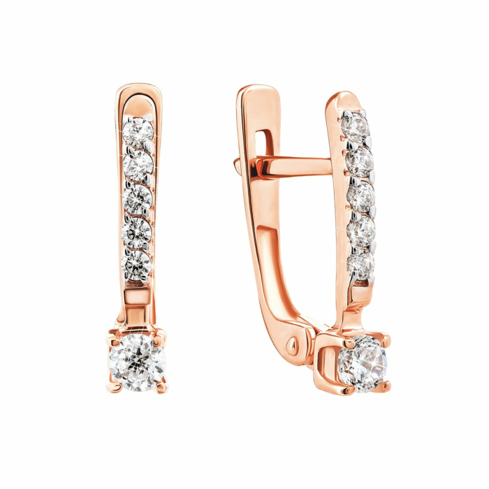 Золотые серьги с фианитами. Артикул UG5С0543