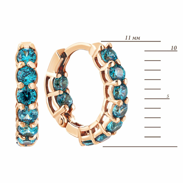 Золотые серьги с фианитами. Артикул UG5С0607г