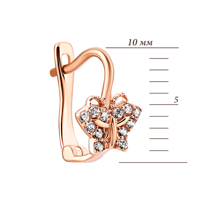 Золоті сережки з фіанітами.Артикул UG5с128