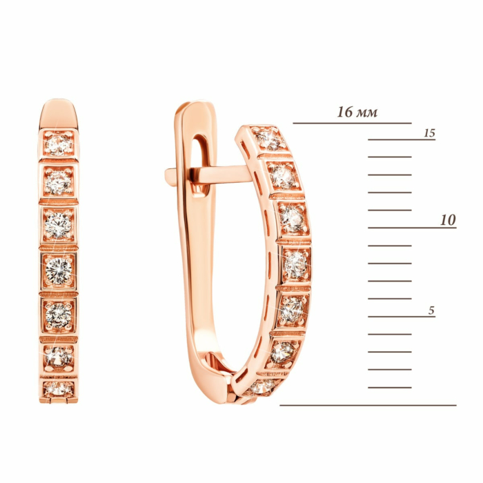 Золоті сережки з фіанітами. Артикул UG5с204