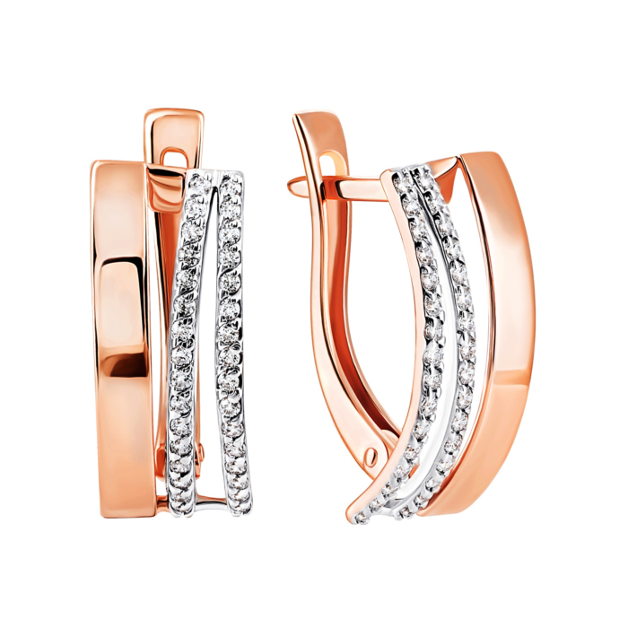 Золоті сережки з фіанітами. Артикул UG5С2060