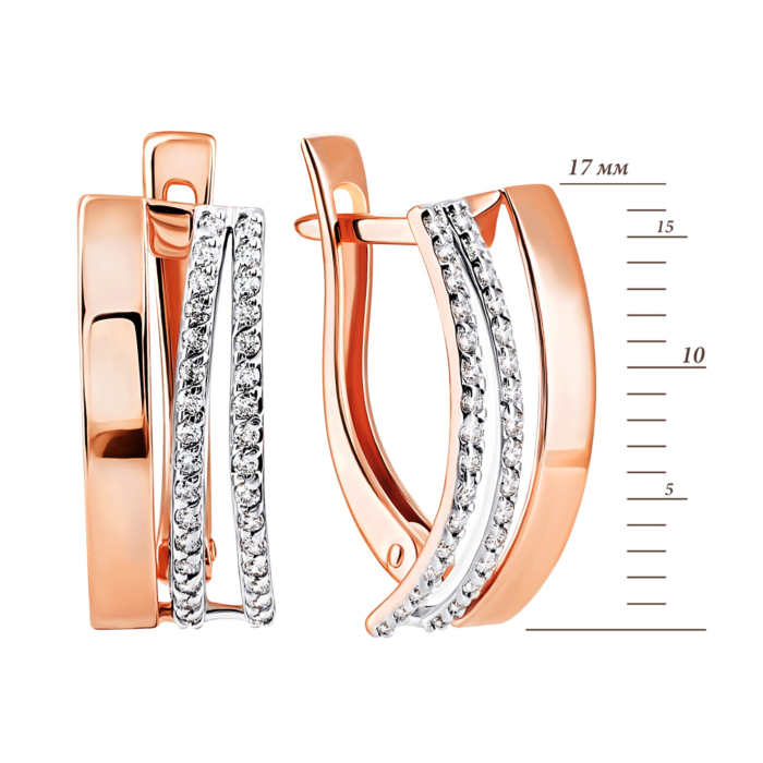 Золоті сережки з фіанітами. Артикул UG5С2060