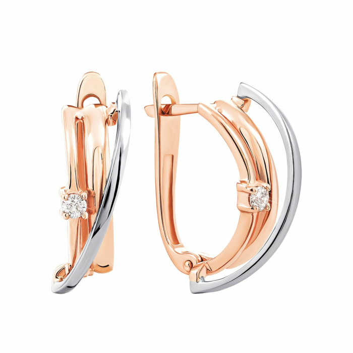 Золотые серьги с фианитами. Артикул UG5С2066