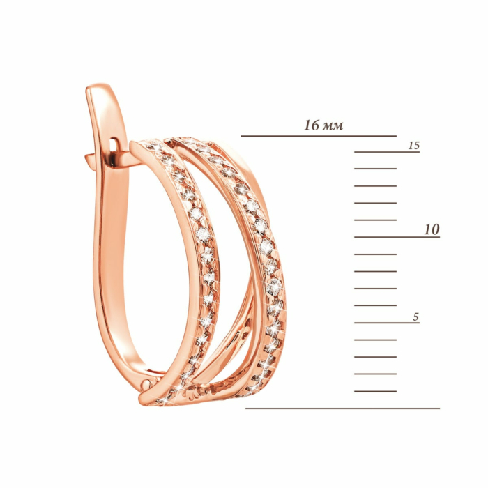 Золоті сережки з фіанітами. Артикул UG5С2067