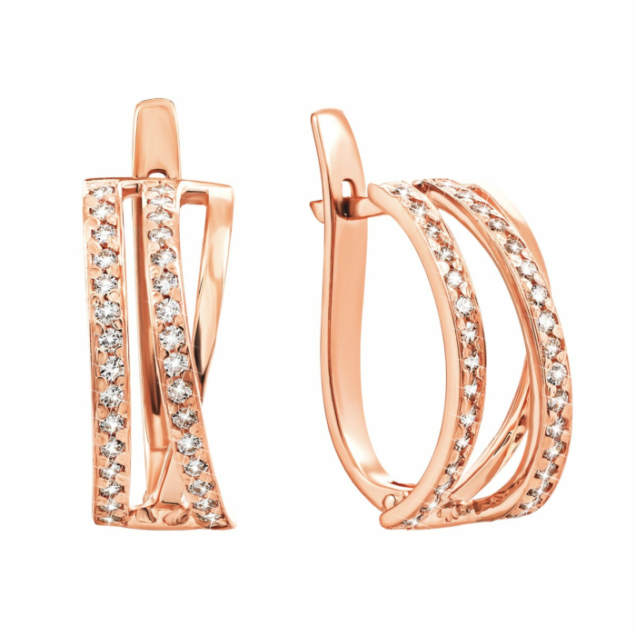 Золоті сережки з фіанітами. Артикул UG5С2067